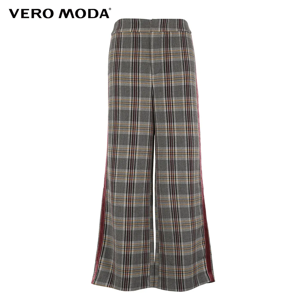 Vero Moda новые женские брюки женские бархатные боковые клетчатые повседневные широкие укороченные брюки | 318350516