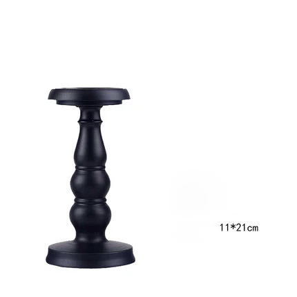black 11x21m Американский винтажный декор, железный марокканский стиль, подсвечник, декоративный светильник, подсвечник - Цвет: black 11x21m