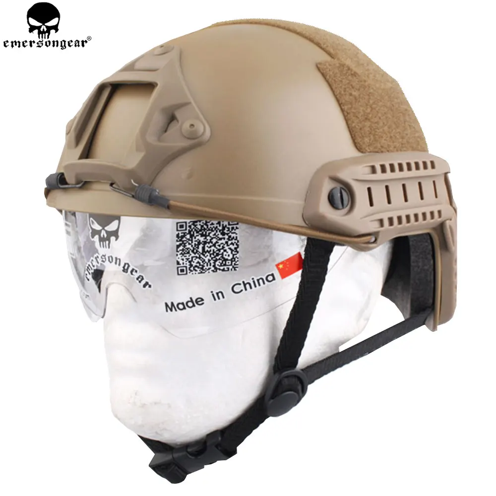 EMERSONGEAR Тактический шлем с защитными очками для охоты CS противотуманный защитные