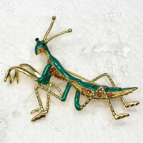 

Mantis Brooch Enamel Rhinestone Pin brooches C735 G2