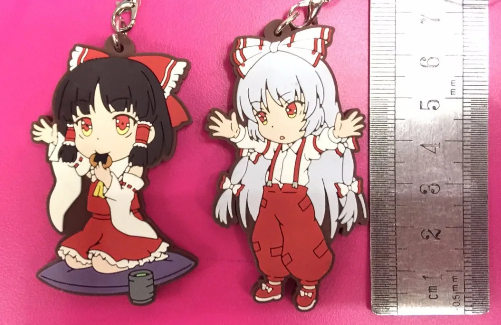 2 шт./лот Touhou проект большой размер японский аниме Рисунок резиновый силиконовый брелок-подвеска для мобильного телефона ремешок G817