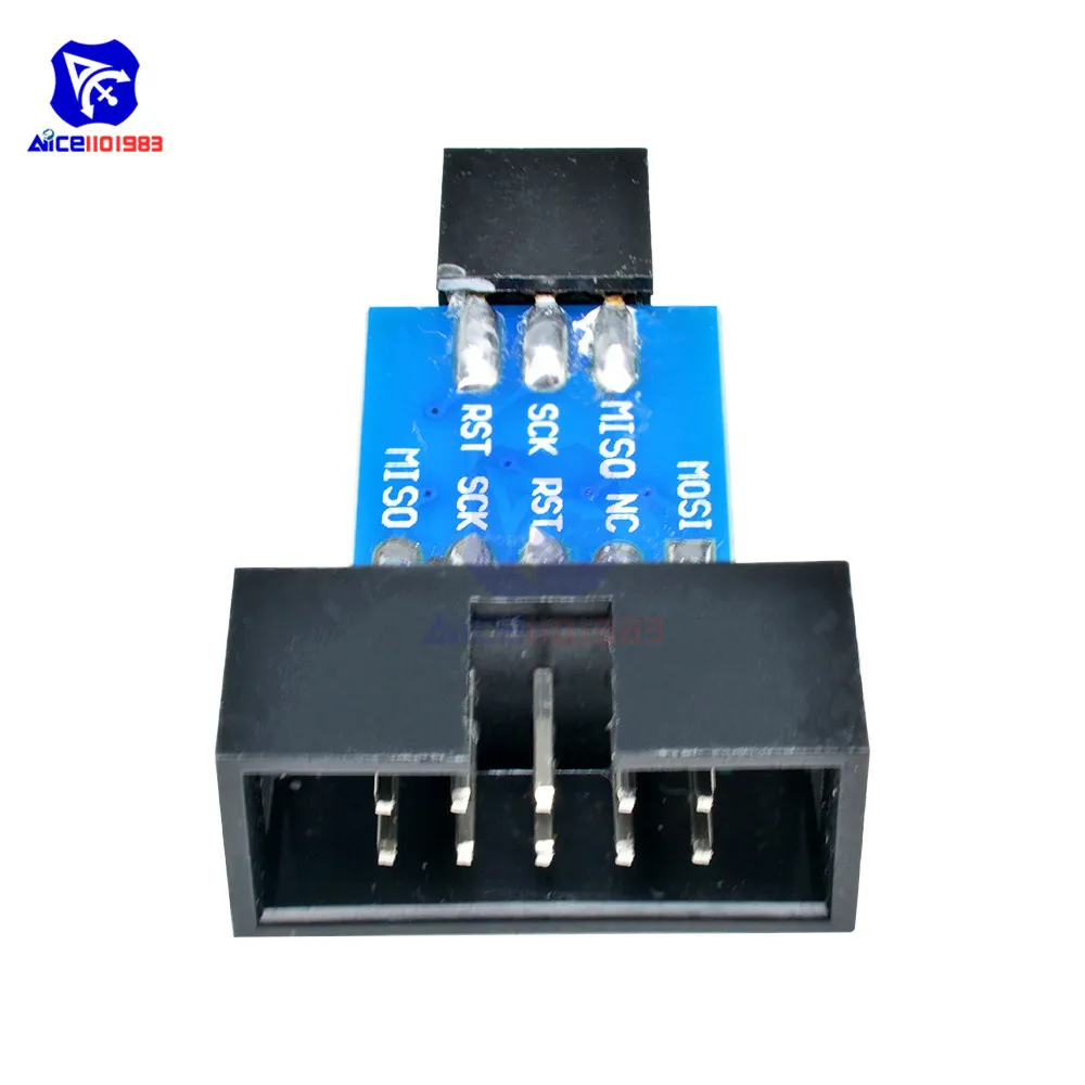 10-контактный Стандартный 6-контактный конвертер diymore для Arduino ATMEL STK500 AVRISP USBASP |