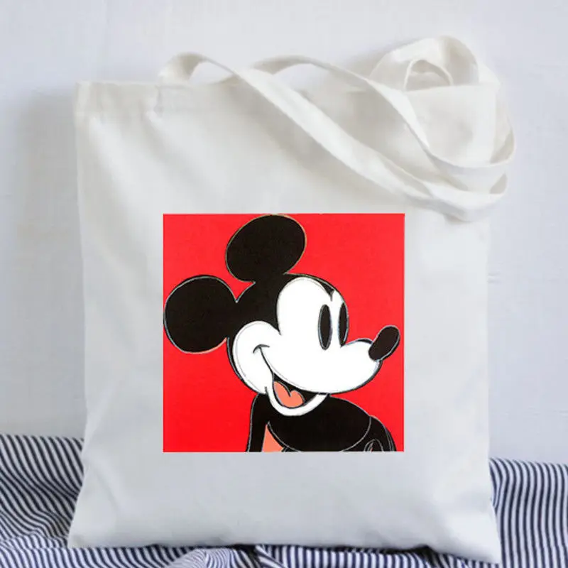 Disney Микки Маус мультфильм плюшевая женская сумка на плечо женская модная парусиновая Сумочка девушка подарок сумка шоппинг - Цвет: 9
