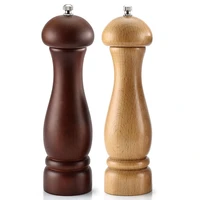 wooden manual pepper mills spices shakers with adjustable ceramic core classic sea salt grinders set kitchen gadgets