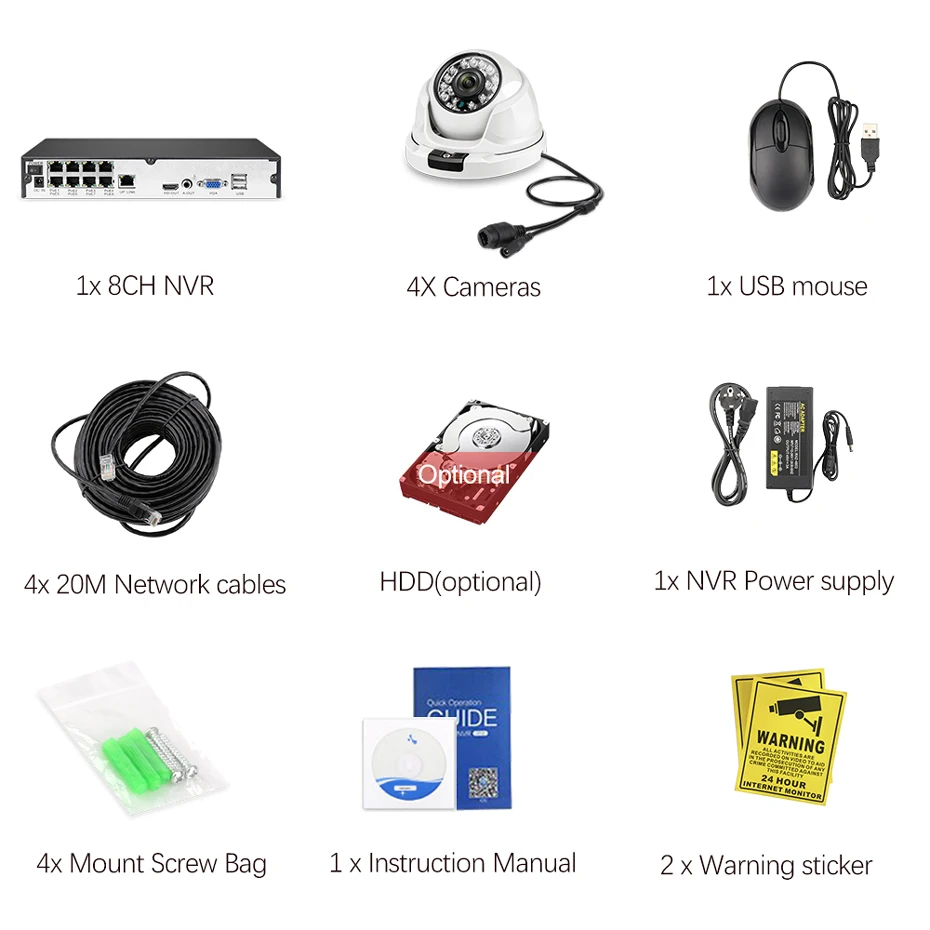 Techege H.265 8CH POE NVR Kit 4MP купольная IP Камера Крытый 2560*1440 ИК Ночное видение Обнаружение