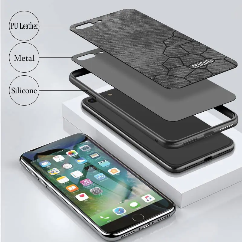 Новая ткань ультра-тонкий из плотной ткани чехол для iPhone 7 бизнес-чехол Plus Mofi iphone 8