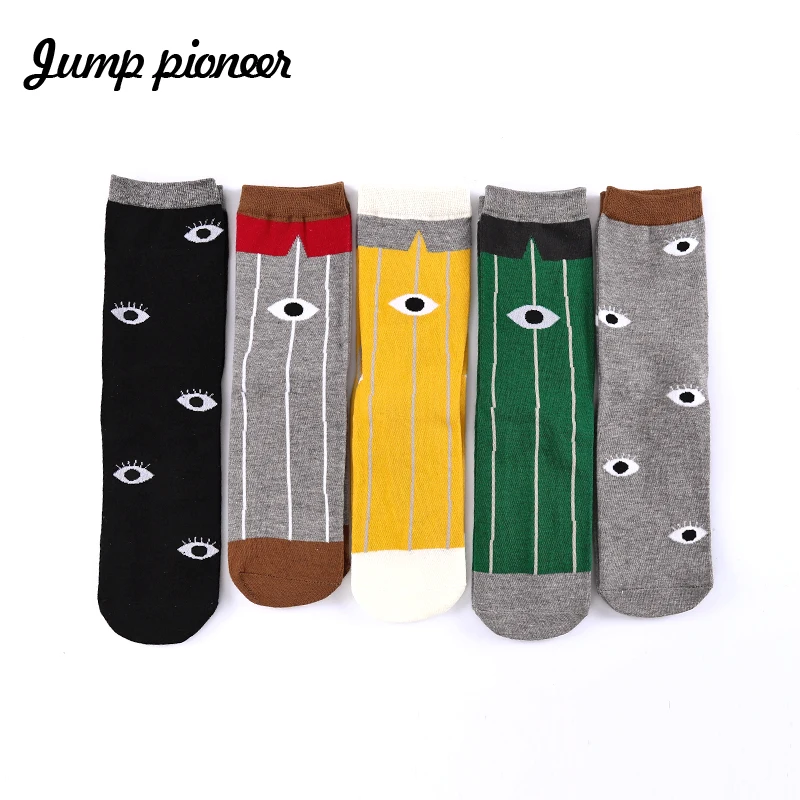 Jump Pioneer Мужские Носки с рисунком глаз носки Harajuku Хлопок Мода хип хоп забавные