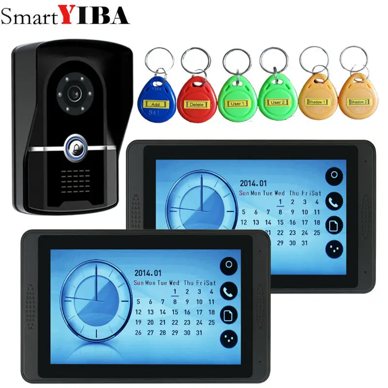 

SmartYIBA 7-дюймовый домашний видеодомофон с Rfid-камерой, видеотелефон, домашний видеодомофон, дверной звонок в комплекте
