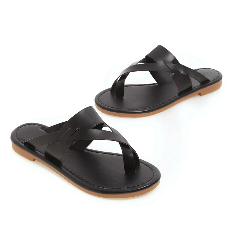 REAVE CAT Shos/женские клипсы с носком; женские Вьетнамки; Летняя обувь без застежки; пляжные шлепанцы; большие размеры 44, 45, 48
