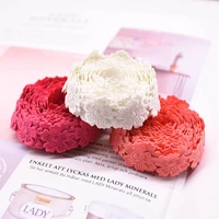 5 yards 2cm cherry blossom lace ribbon tape fabric diy wedding decoration lace trimmings sewing accessories flower ribbon