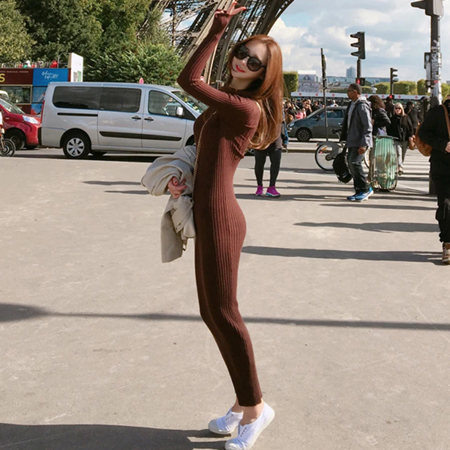 Женское вязаное Хлопковое платье футляр зимнее теплое облегающее свитер с