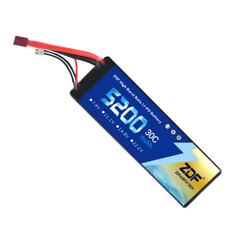 Жесткий чехол ZDF 5200 мАч Lipo Battery 7 4 V 30C 2S аккумулятор LiPo RC для радиоуправляемого Evader