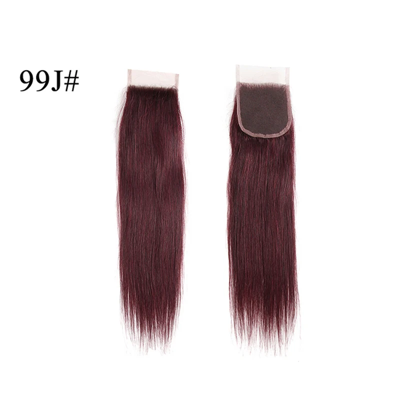Али Фуми queen hair прямо закрытие бразильские волосы кружева Бесплатная/средняя