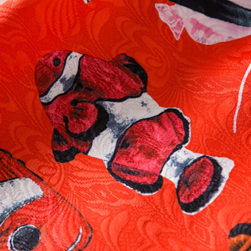 Платье без рукавов с принтом милых Рыбок Осеннее милое мини-платье высоким