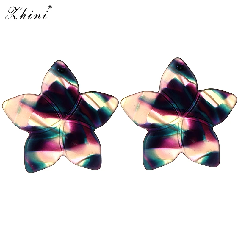 ZHINI Fashion Bijoux Bright Star Statement Stud Earrings For Women Cute Trendy Wholesale Jewelry Cheap Party Gifts | Украшения и