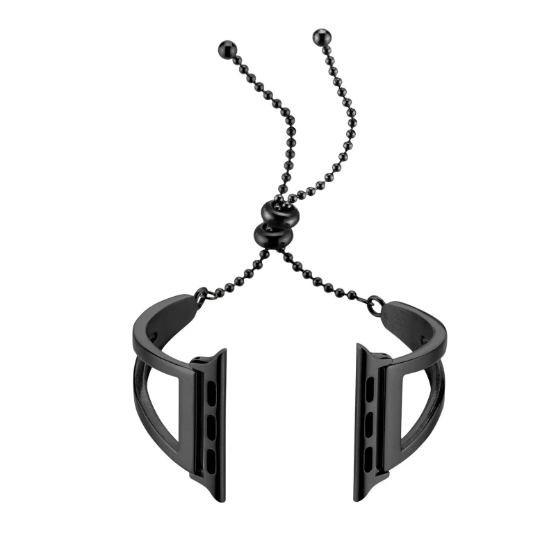 Браслет-цепочка из нержавеющей стали черный для Apple Watch ремешок умных часов