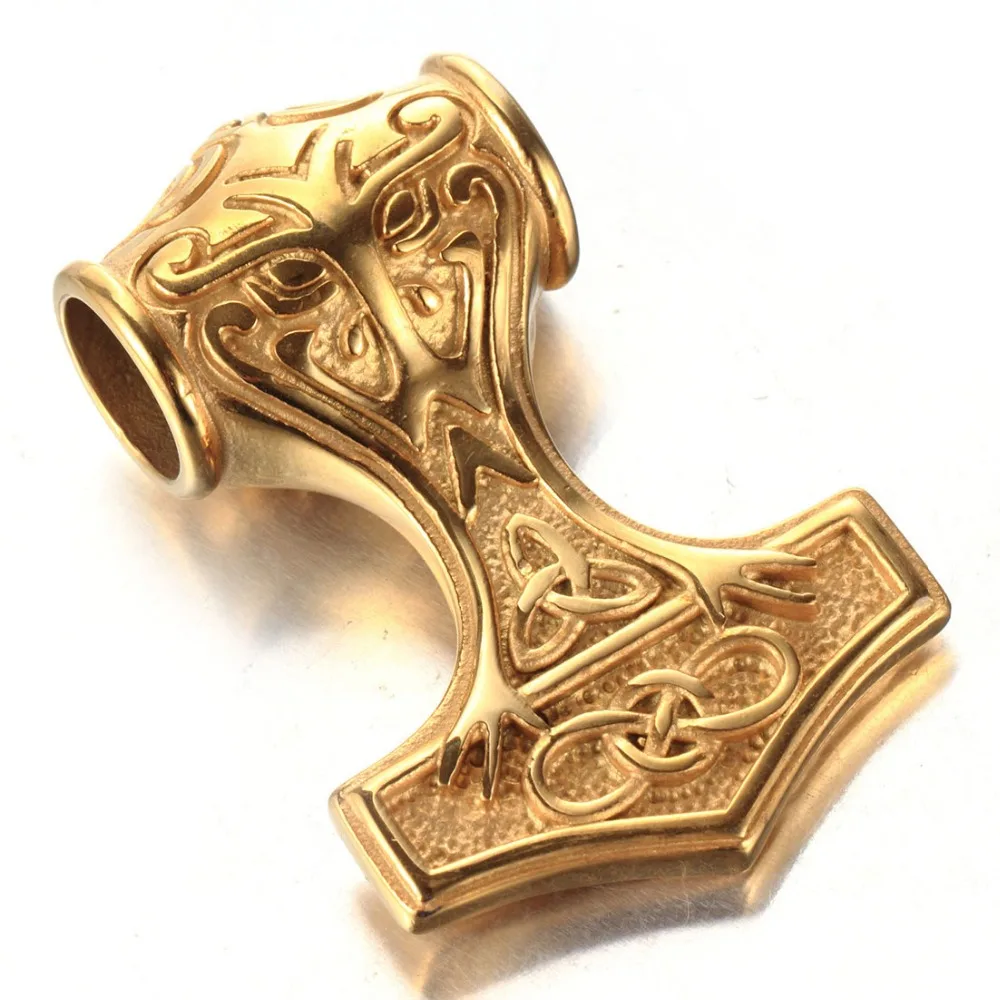 

Новое поступление, цепочка из нержавеющей стали 316L золотого цвета с кулоном в виде молотка Тора, Мужская цепочка с кулоном Unisexs, 24 дюйма, пода...