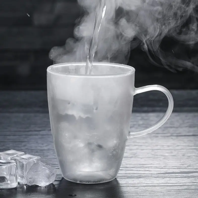 

Creativity Bodum Wine Beer Coffee Milk Tea Double-layered Glass Mug Concise With Cover Handle Flower Cup Tuba Copo Gafas Gift