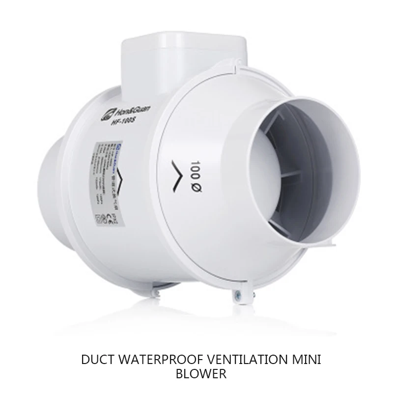 Трубчатый вентилятор 4 дюймовый кухонный Мощный вытяжной для ванной комнаты HF