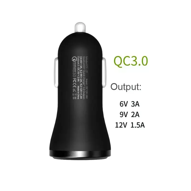 Автомобильное зарядное устройство Qualcomm 3 0 с двумя USB портами быстрое для Samsung Xiaomi