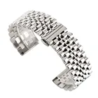 Ремешок для мужских часов со складной застежкой, из нержавеющей стали, серебристыйчерный, 22 мм