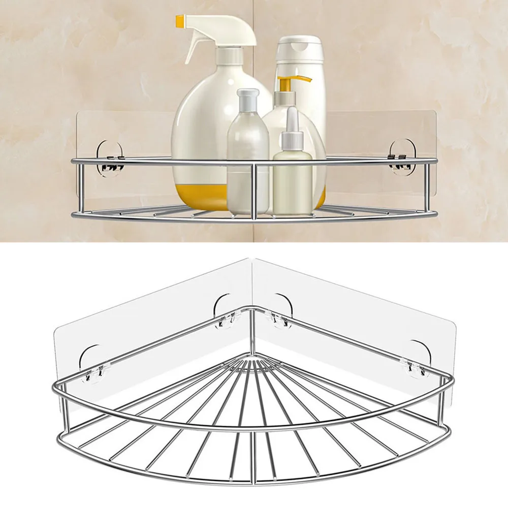 Stainless Steel bathroom storage Adhesive Corner Bathroom Shelf Storage Wall Shelf household items etagere salle de bain