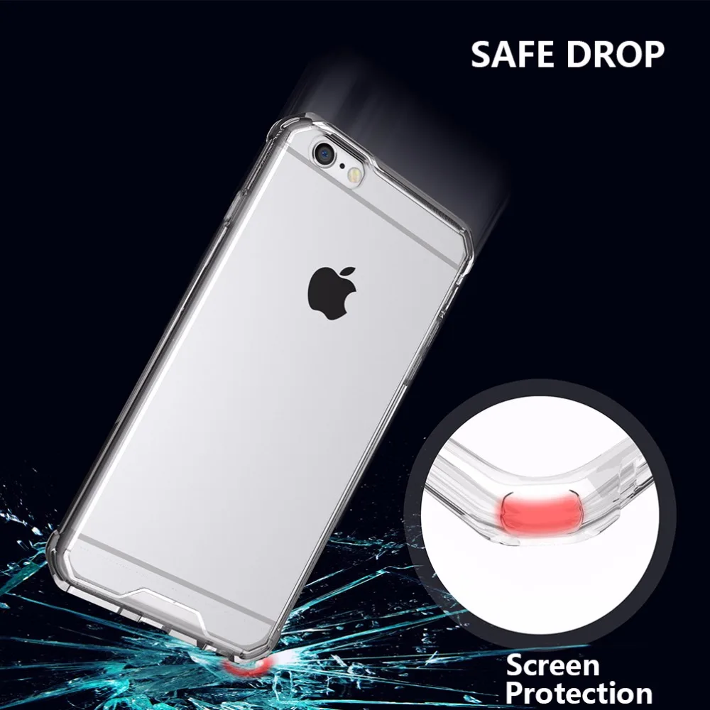 for iphone 6s case 6 Plus Anti knock Clear Protective Case X Coque Shockproof Hard back cover 7 8 |