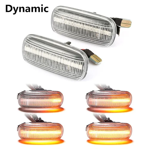 White Dynamic Для Audi A3 S3 8P A4 S4 RS4 B6 B7 B8 A6 S6 RS6 C5 C7 светодиодной динамической Боковой габаритный фонарь поворота светильник последовательного мигалка светильник Emark - Цвет: White Dynamic