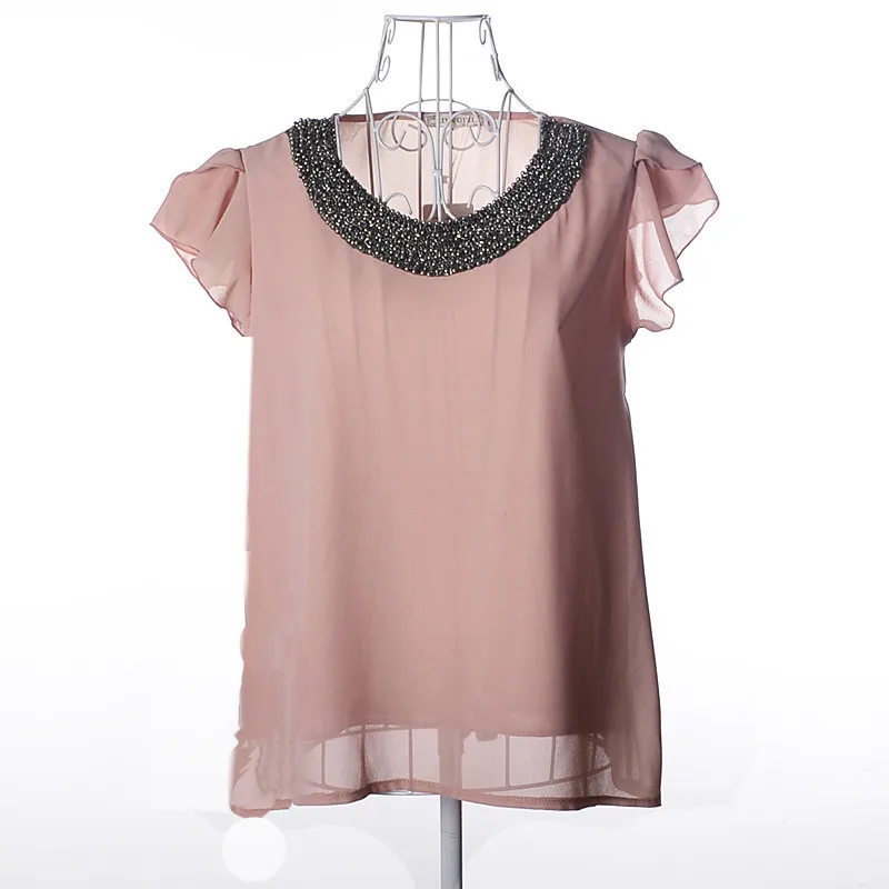 Wei jixiong Новый 2017 Топы корректирующие рукавом Моды blusas femininas блузка Бисер
