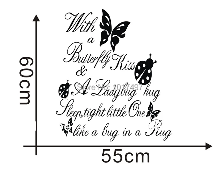 Ebay/продажа на Amazon с поцелуем бабочки виниловая настенная художественная