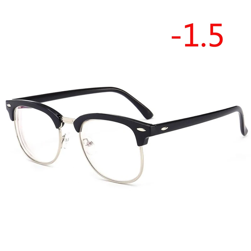 Myopia 150 1,0-1,5-2,0-2,5 до-5,0 готовые очки для близорукости женские мужские ретро студенческие Близорукие Солнцезащитные очки оправа для унисекс - Цвет оправы: Myopia 150