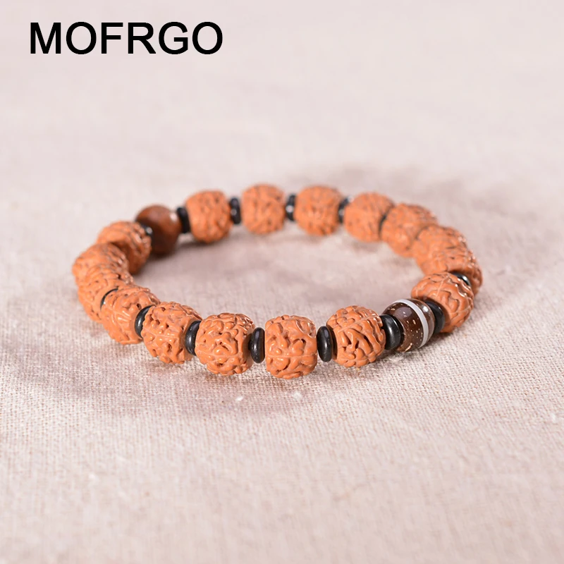 Натуральная рудракша Ом браслет из бисера Деревянный буддийский Будда для