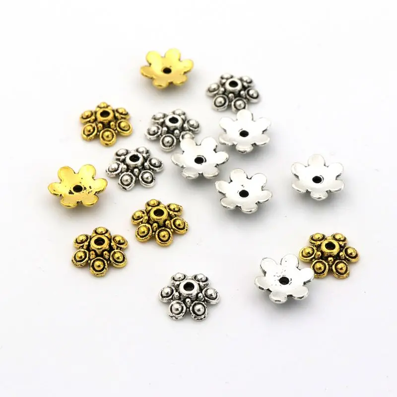 50 шт. античные серебряные золотые цветочные ювелирные изделия Свободные