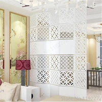 12pieces modern simple a living room hanging folding screen hollow white dining room partition the entrance curtain biombo