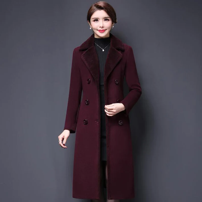 WERTUIOP шерстяное пальто женское длинное 2019 Новое модное женские осенне зимние