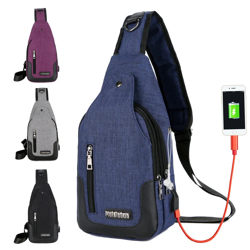 Сумка через плечо мужская с usb зарядкой защитой от кражи|Поясные сумки| |