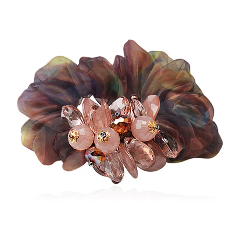 Женская резинка для волос M MISM эластичная с цветком и стразами - купить по