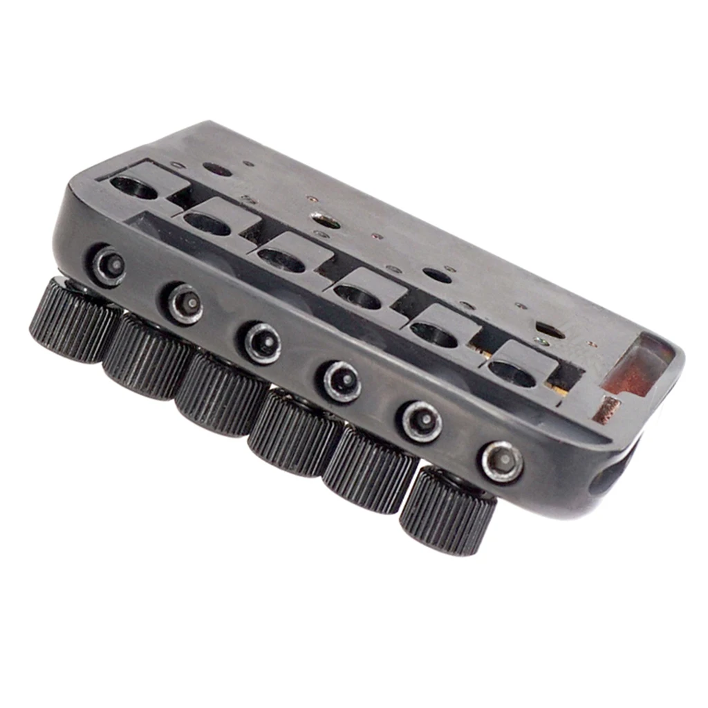 

6 String Headless Electric Guitar Durable Replacement Bridge Roll Ball Nut Tools with Mount Screws Guitar Black