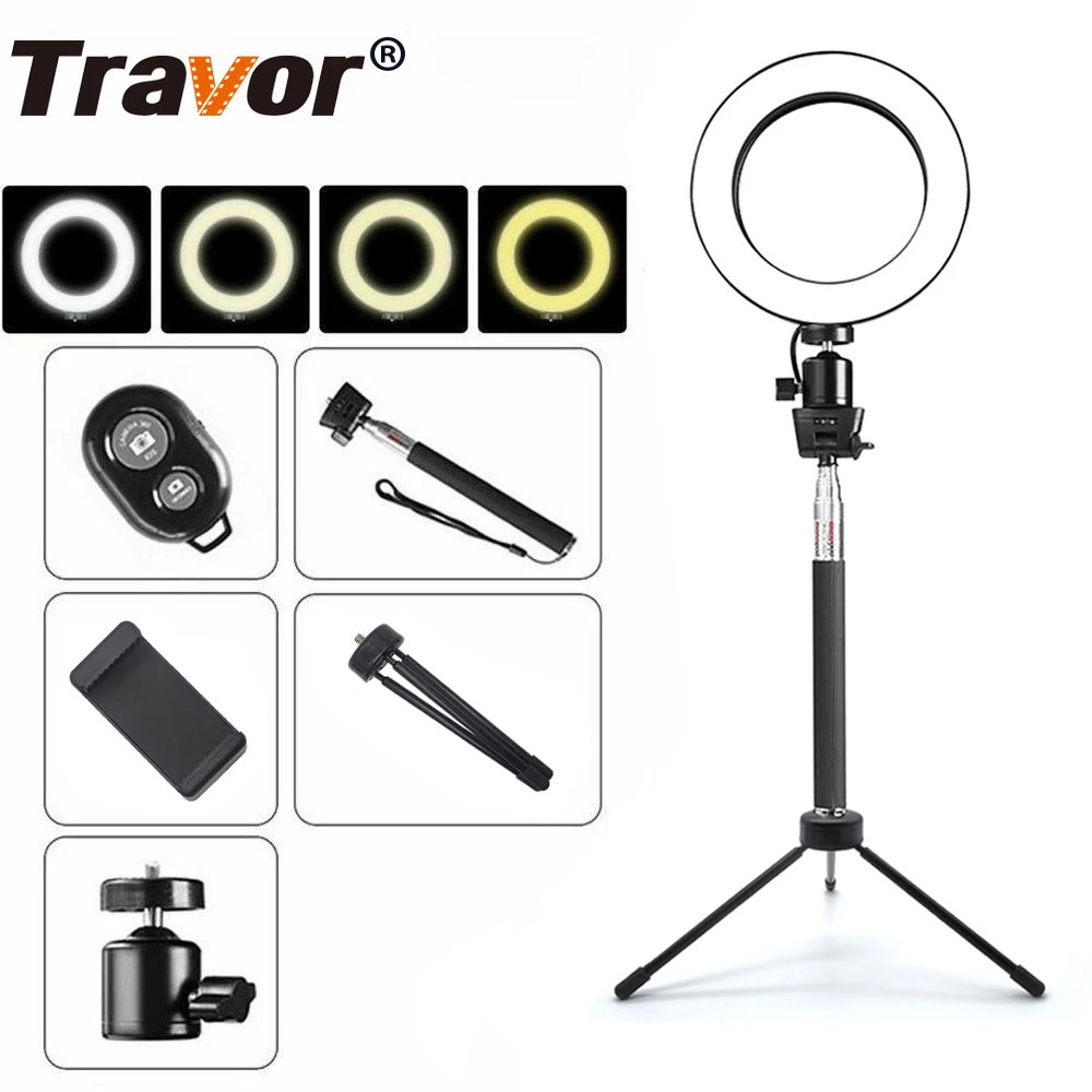 Travor Dimmable 64 шт. светодиодный кольцевой светильник для селфи 3200 5500k фотосъемки с