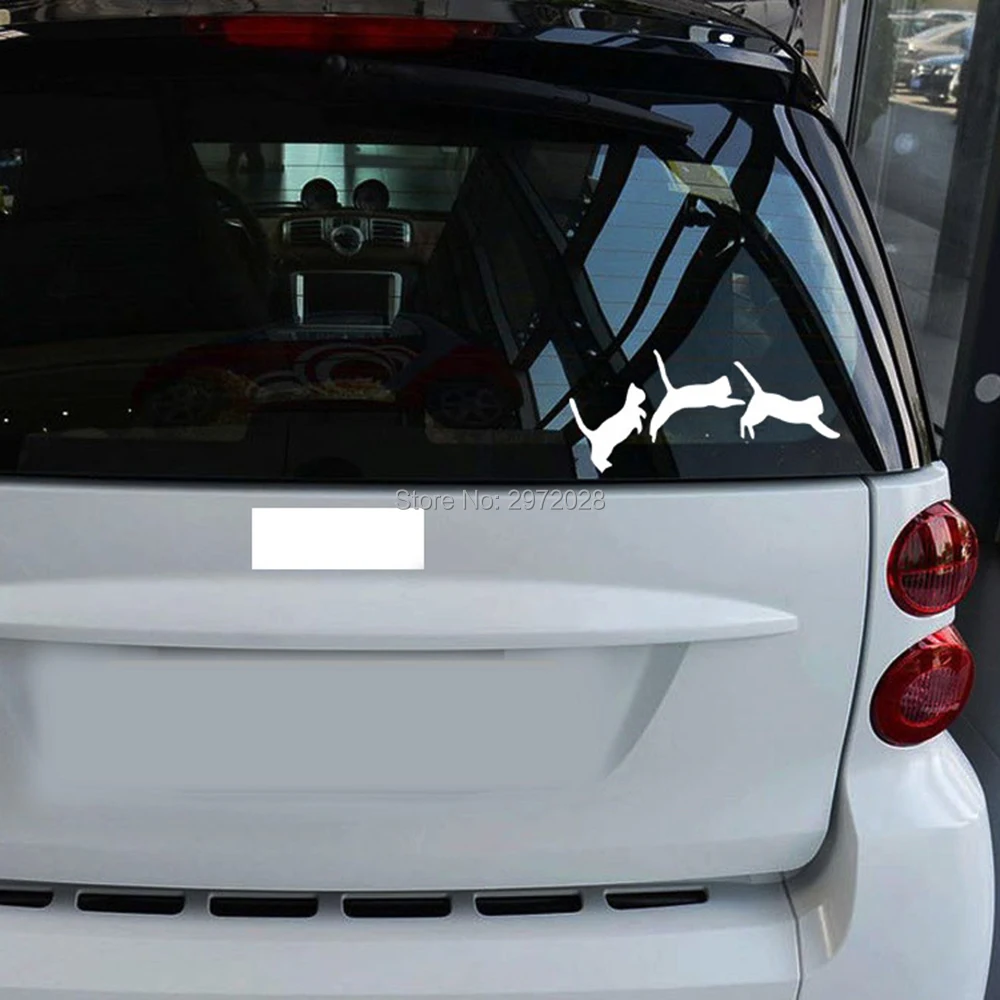 

Lovely Cartoon Car Styling Cat Jumping Running Combination Decoration Car Bumper Body Waterproof Decal Vinyl