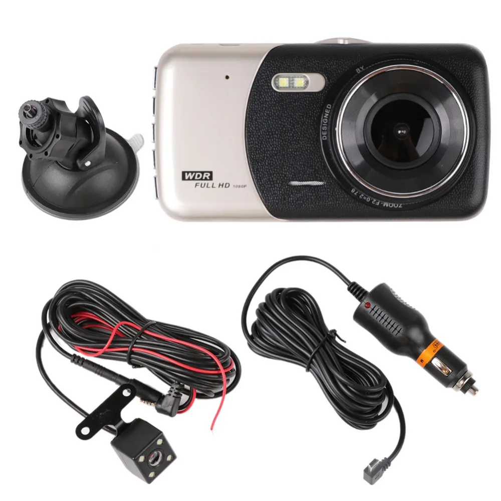 Car Dvr 4 Inch Auto Camera Dual Lens FHD 1080P Dash Cam Video Recorder With Rear View Camera Registrator Night Vision DVRs