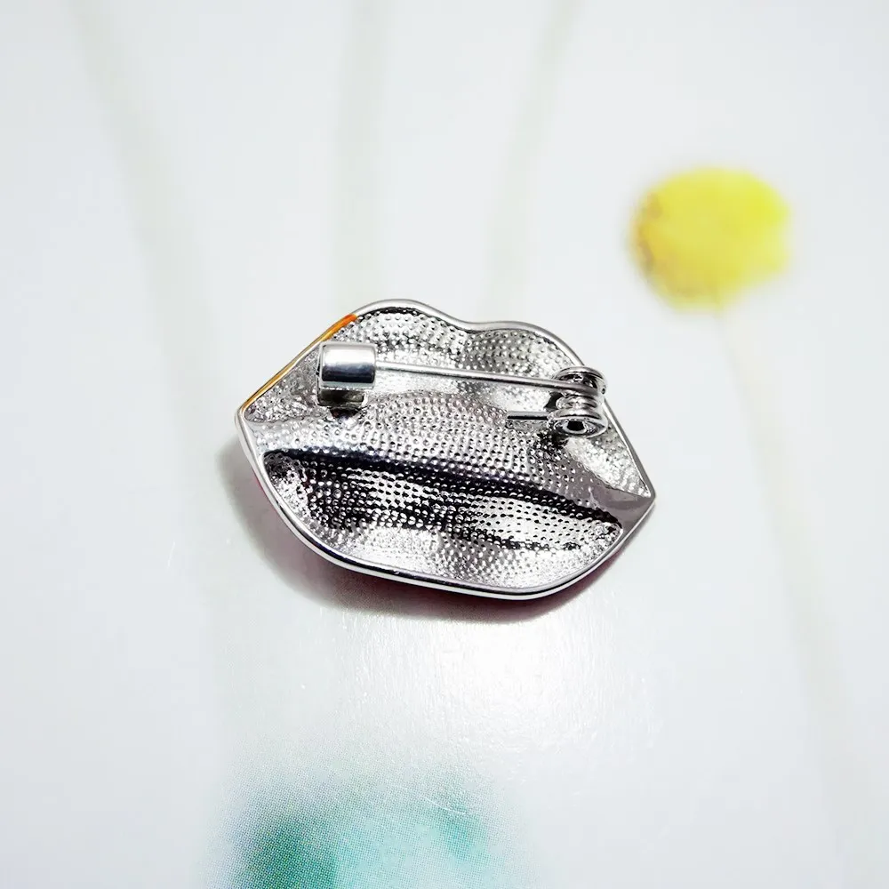 Новая Корейская брошь модные пикантные помада эмаль имитация жемчуга с губами