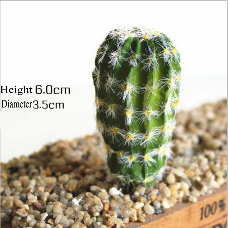 Artificial Flocked Prickly Pear Succulents Cactus Green Plants Fake Flowers Balls DIY Home Table Decor Desert Plants Landscape images - 6