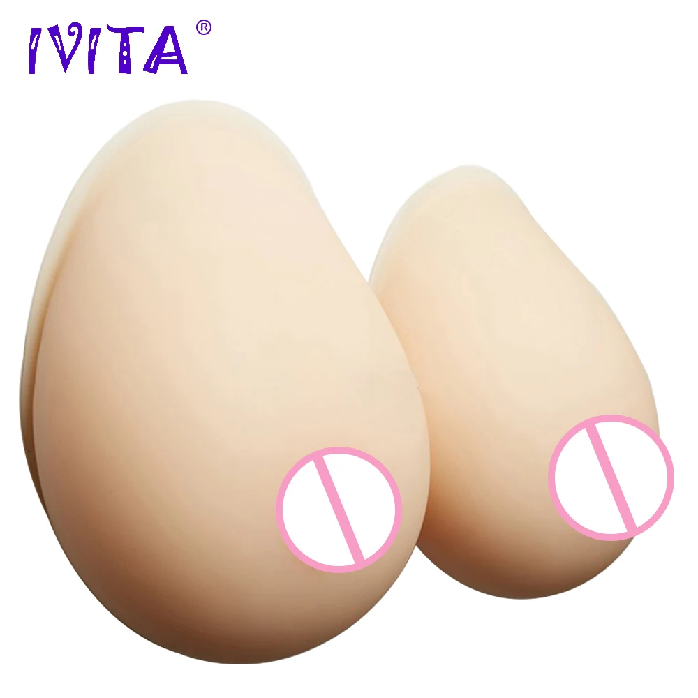 IVITA 3200 г белые силиконовые формы груди Ложные для трансвеститов транссексуал