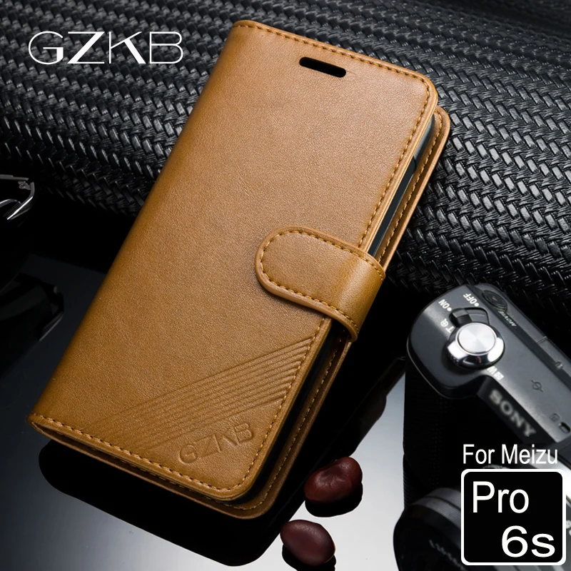 For Meizu Pro 6s Case GZKB Luxury Business Pu Leather Stand Flip Cover Wallet Phone Bags 5.2'' | Мобильные телефоны и