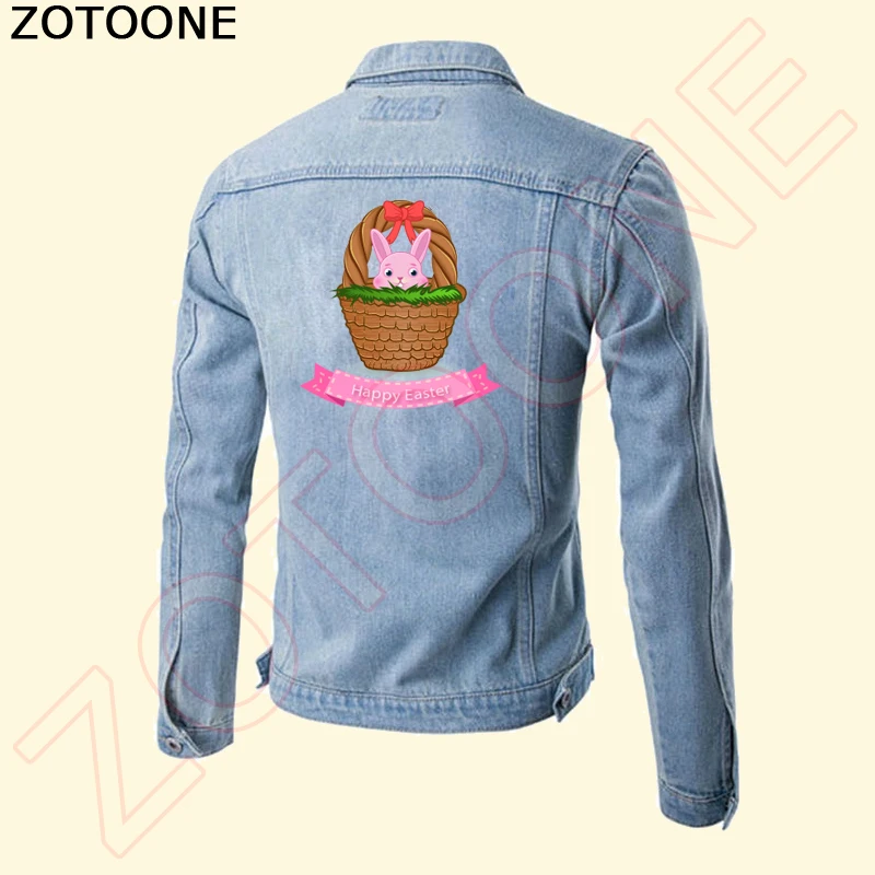 ZOTOONE счастливый Пасхальный мультфильм кролик патч 12*12 8 см утюжок на патчи сделай