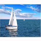 Алмазная 5D картина сделай сам с морским пейзажем, вышивка крестиком из квадратныхкруглых страз, мозаика для домашнего декора