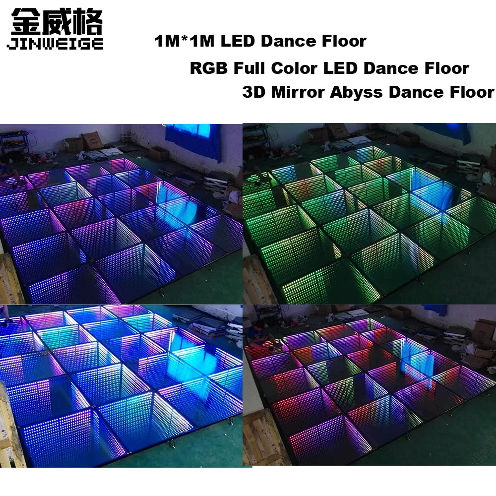 1х1 м RGB 3in1 красивый эффект 3D зеркало бездны танцевальные свадебные танцпол