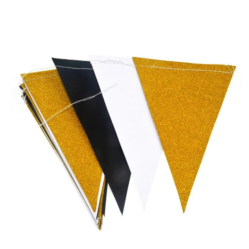 Блестящая треугольная Бумажная гирлянда в виде флага 1 комплект 3 м баннер на