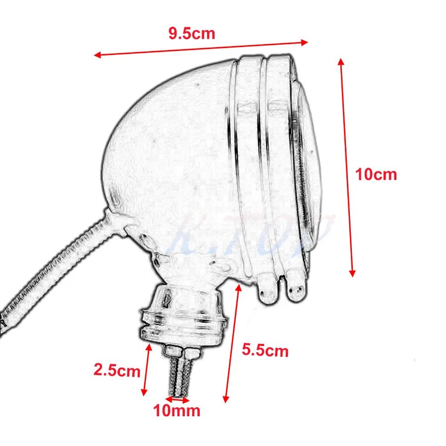 Ретро мотоциклетный хромированный светильник с прозрачными линзами